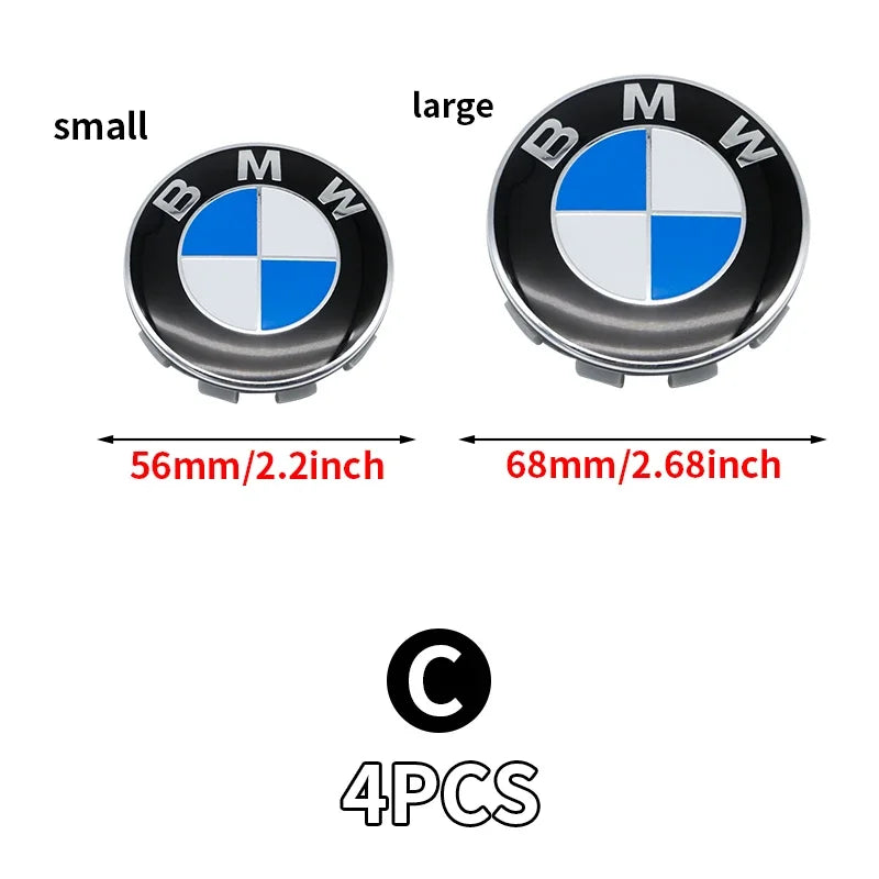 4Pcs/Set 56MM/68MM wheel hub center cap For BMW M X1F48 F13 G16 F33 E24 G23 G30 E70 F91 E92 F11 G80 X6E71 E86 F10 G60 G22 E46
