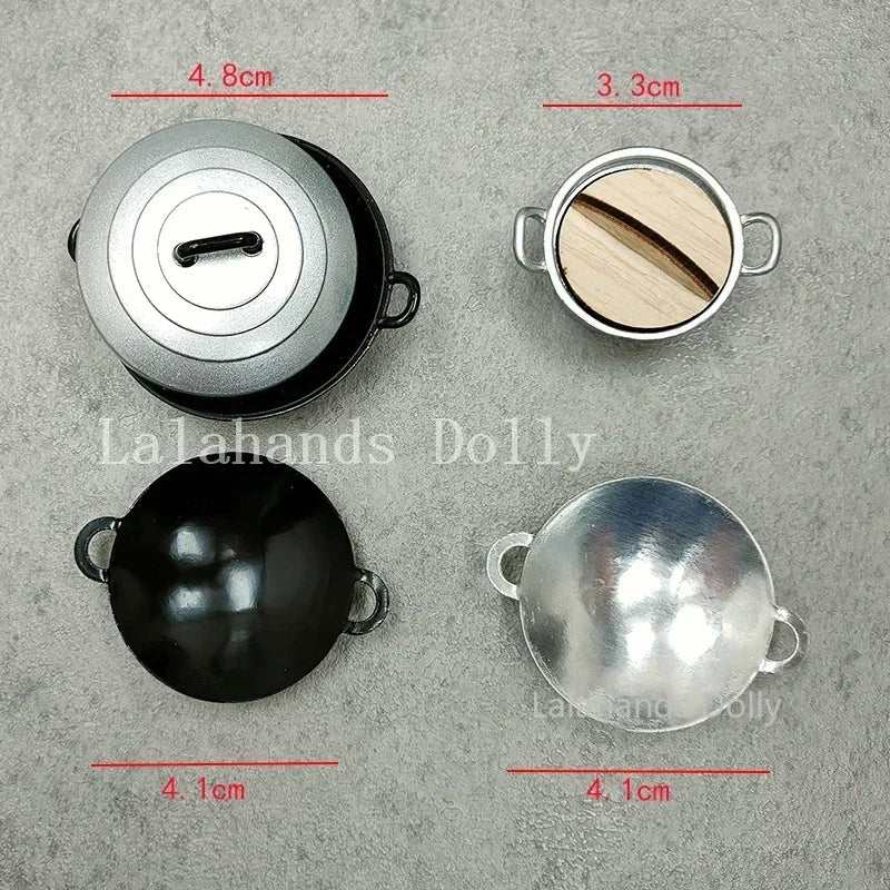 Dollhouse Miniature Kids Furniture Items Mini Alloy Hearth/Gas burner/Pan/Pot Set Kitchen Toys Kitchen Furniture Accessories