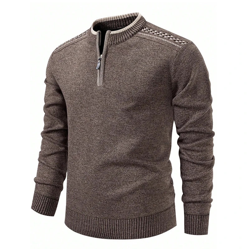 Mens Knit Sweater Half Zip Collar Pullover Casual Sport Golf Sweaters American Size Male Autumn Winter Clothes