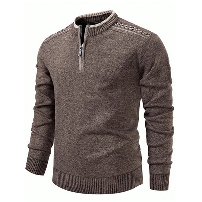Mens Knit Sweater Half Zip Collar Pullover Casual Sport Golf Sweaters American Size Male Autumn Winter Clothes