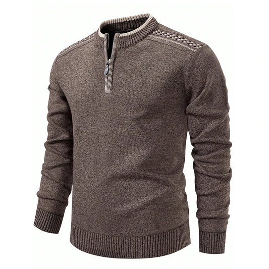 Mens Knit Sweater Half Zip Collar Pullover Casual Sport Golf Sweaters American Size Male Autumn Winter Clothes