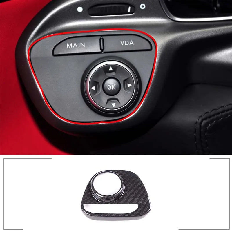 For Ferrari 458 2011-2016 black Real Carbon Fiber Car Gear Shift Window Control Panel Steering wheel Sticker Auto Accessories