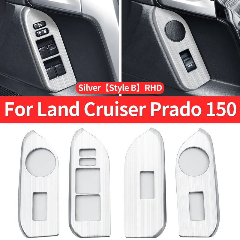 For 2010-2021 Toyota Land Cruiser Prado 150 Interior Modification Accessories Glass Button Panel FJ150 J15 Car Door Handle