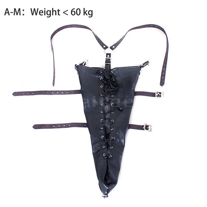 LILUPLAY Sexy Full Sleeve Leather Glove Zippered Armbinder One Arm Binder Bondage Restraint with over Shoulder Straps for Play