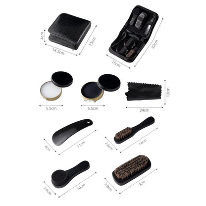 Shoe Care Kit for Men's Multipurpose Leather Shoes Portable Cleaning for Men