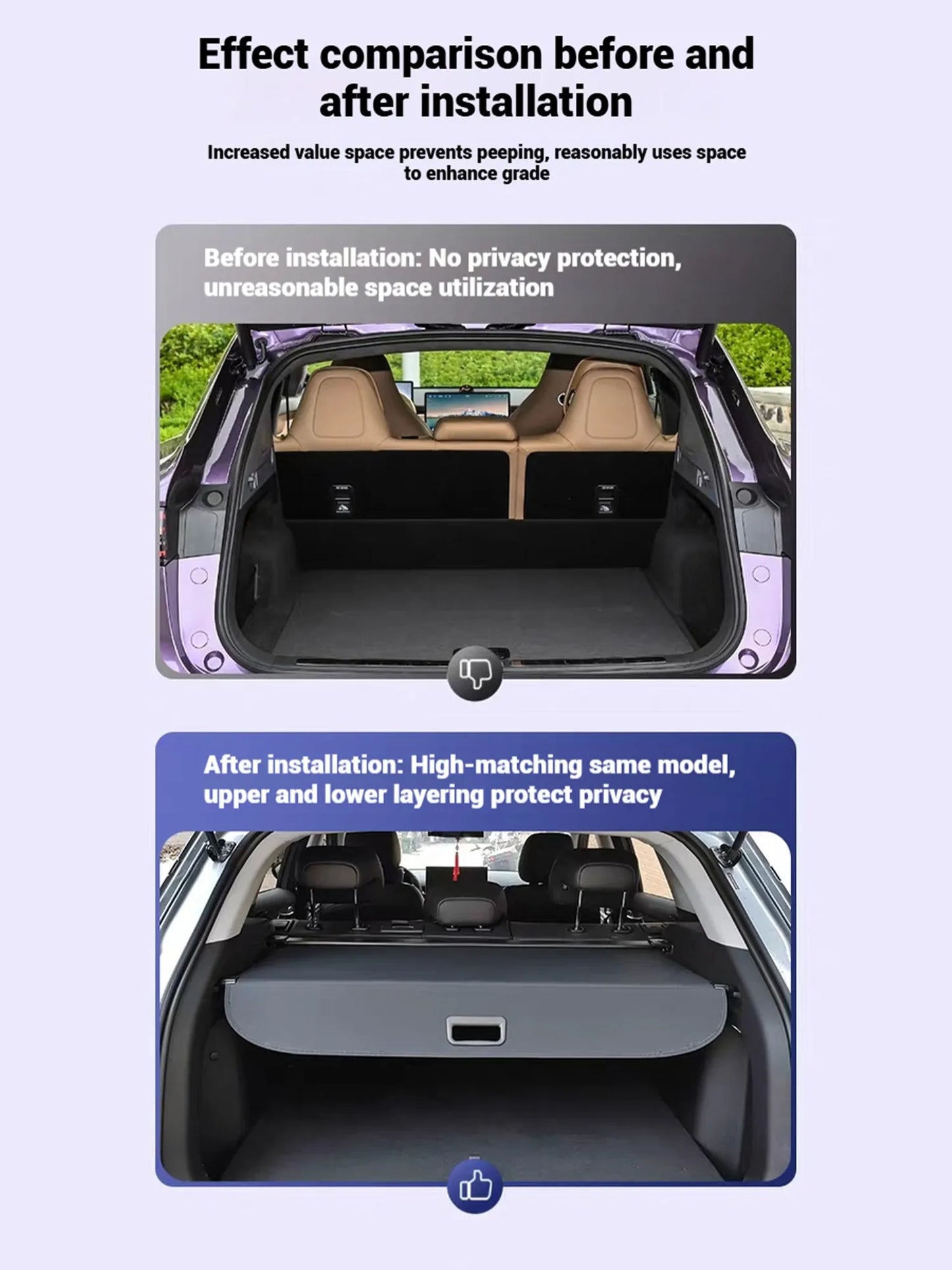 Retractable Rear Trunk Cargo Cover Fit for GMC Yukon & Yukon XL 2021-2025 Luggage Shade Shield Storage Curtain Black