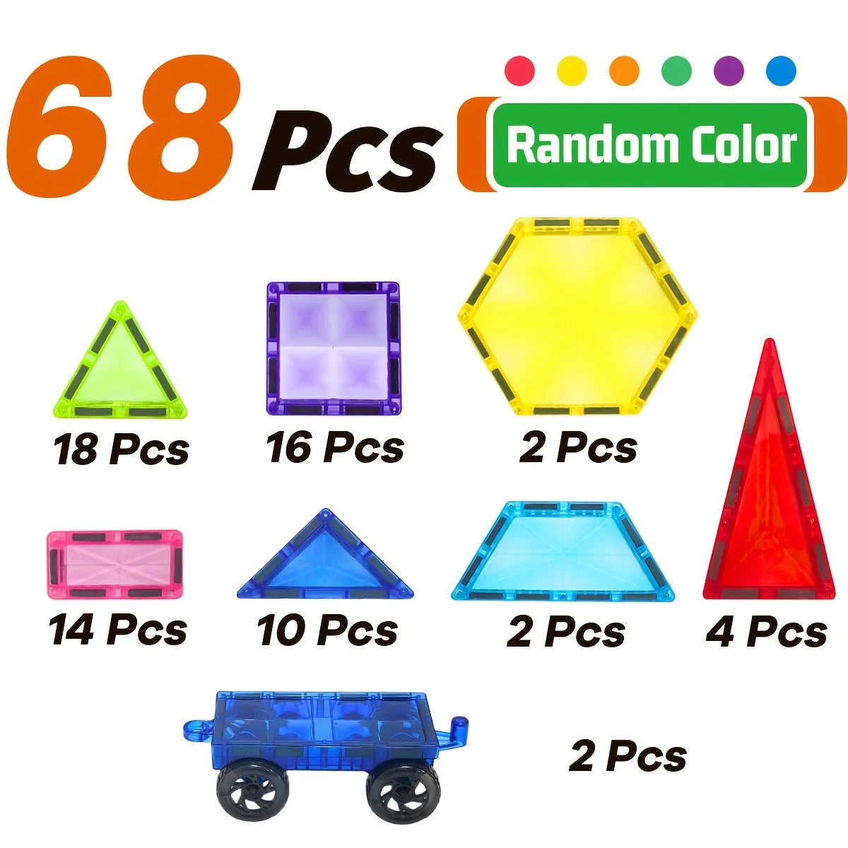 Magnetic Building Blocks Toy Magnetic Tiles, Ideal for Parent-Child Interaction, Learning and Creative Play, Back-To-School Gift