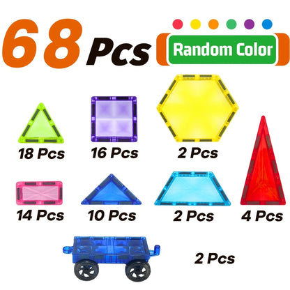 Magnetic Building Blocks Toy Magnetic Tiles, Ideal for Parent-Child Interaction, Learning and Creative Play, Back-To-School Gift