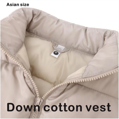 Customize Your LOGO Men's Sleeveless Vest Jacket Down Windproof Jacket Solid Color Warm Winter Coat