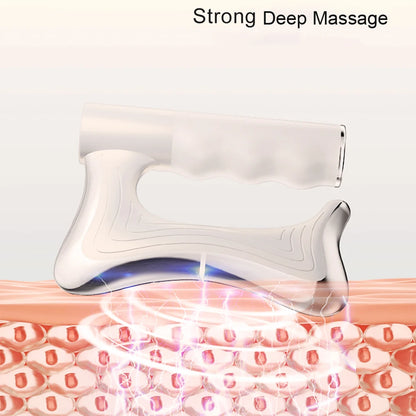 2025 New Electric Heating Fascia Knife Muscle Relaxation LCD Vibration Massager Warm Body Lifting Blade Comb Massage Tool