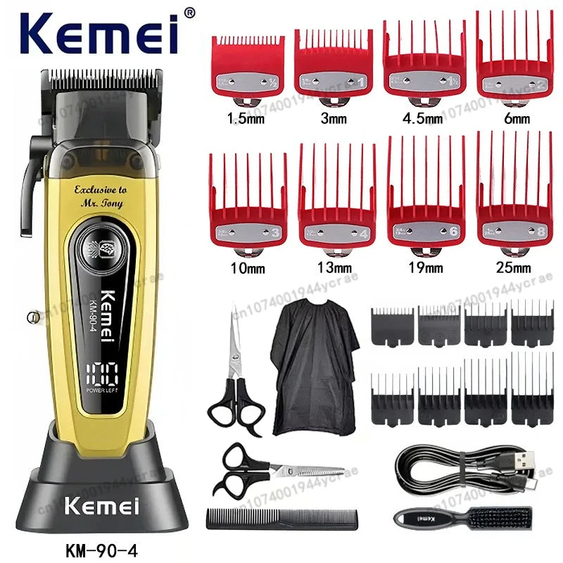 Professional Hair Clipper KM-90-5,KM-90-4 Electric Hair Trimmer Set For Men Rechargeable Cordless Haircut Machine for Barber