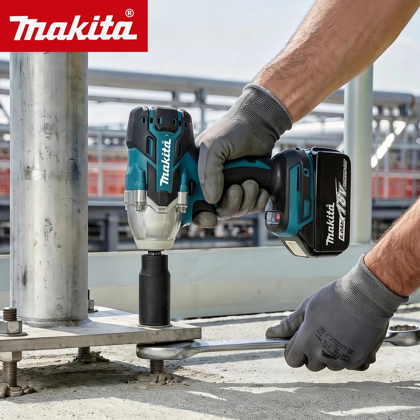 Makita DTW285 Low-Vibration Brushless Wrench For Steel Structure Installation And Factory Equipment Assembly Power Tools