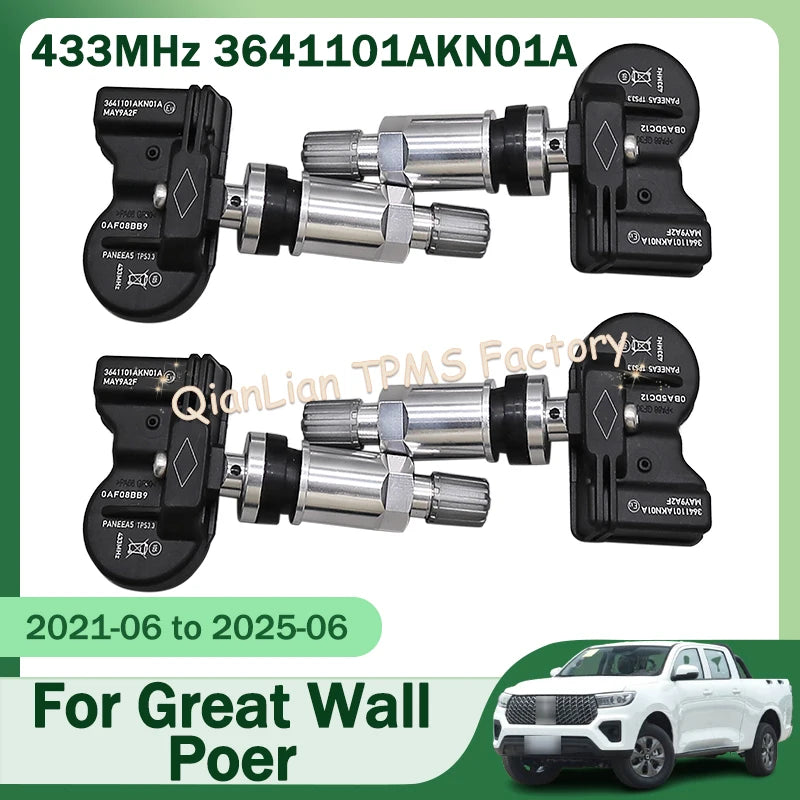 433MHz 3641101AKN01A TPMS Tire Pressure Monitor System For Great Wall GWM Poer Cannon Kingkong Tank 300 Wey 05 Mocha Hi4-T Car