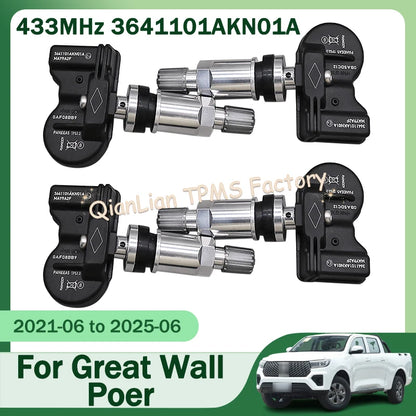 433MHz 3641101AKN01A TPMS Tire Pressure Monitor System For Great Wall GWM Poer Cannon Kingkong Tank 300 Wey 05 Mocha Hi4-T Car