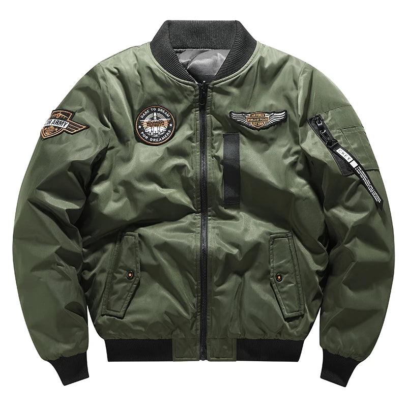 Coat Men's Air Force Pilot Jacket MA1 Autumn/Winter Baseball Suit Trendy Brand Double Sided Thickened Large