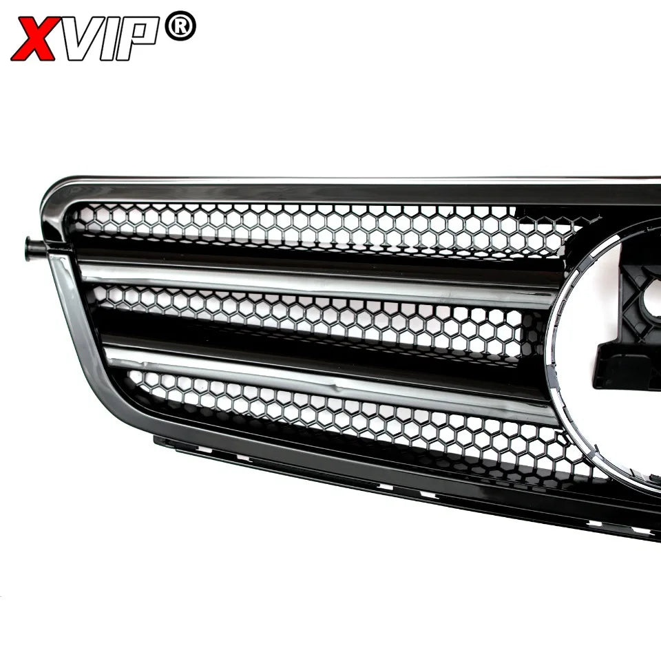 XVIP Glossy Black A - Style Racing Grille Chrome Bumper Grill For Mercedes Benz C-Class W204 08-14 C200 C230 C250 C280 C300 C350