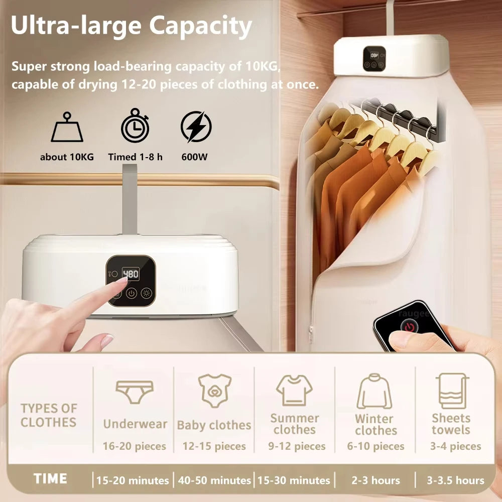 Portable Clothing Dryer Electric Portable Clothes Dryer UV Sterilization Folding Travel Clothing Dryer Foldable Laundry Dryer