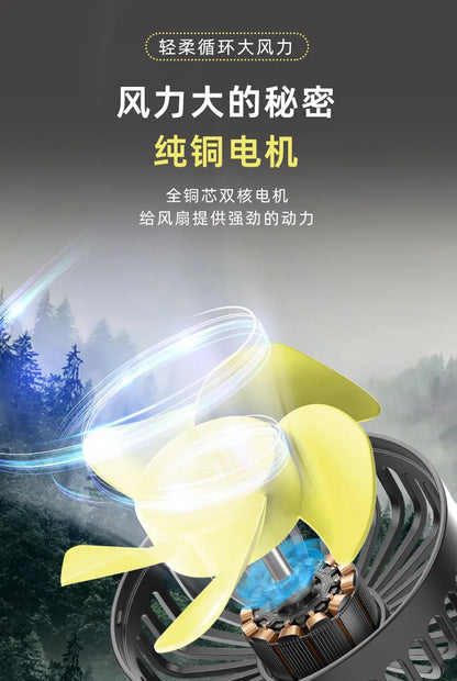 New Clip-On Dual-Head Rear Car Fan, Multifunctional Backseat Vehicle Fan