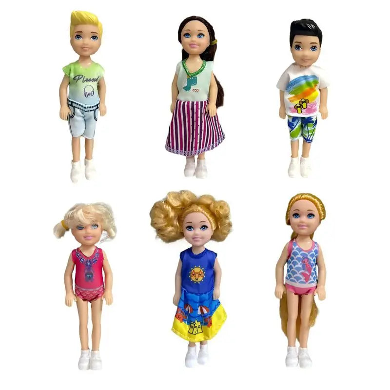 Kawaii 6 Person / Lot 5.5 Inch Dolls Lover Game Set Play Toys Doll Accessory Clothes  Fast Shipping Gift Best Birthday Present