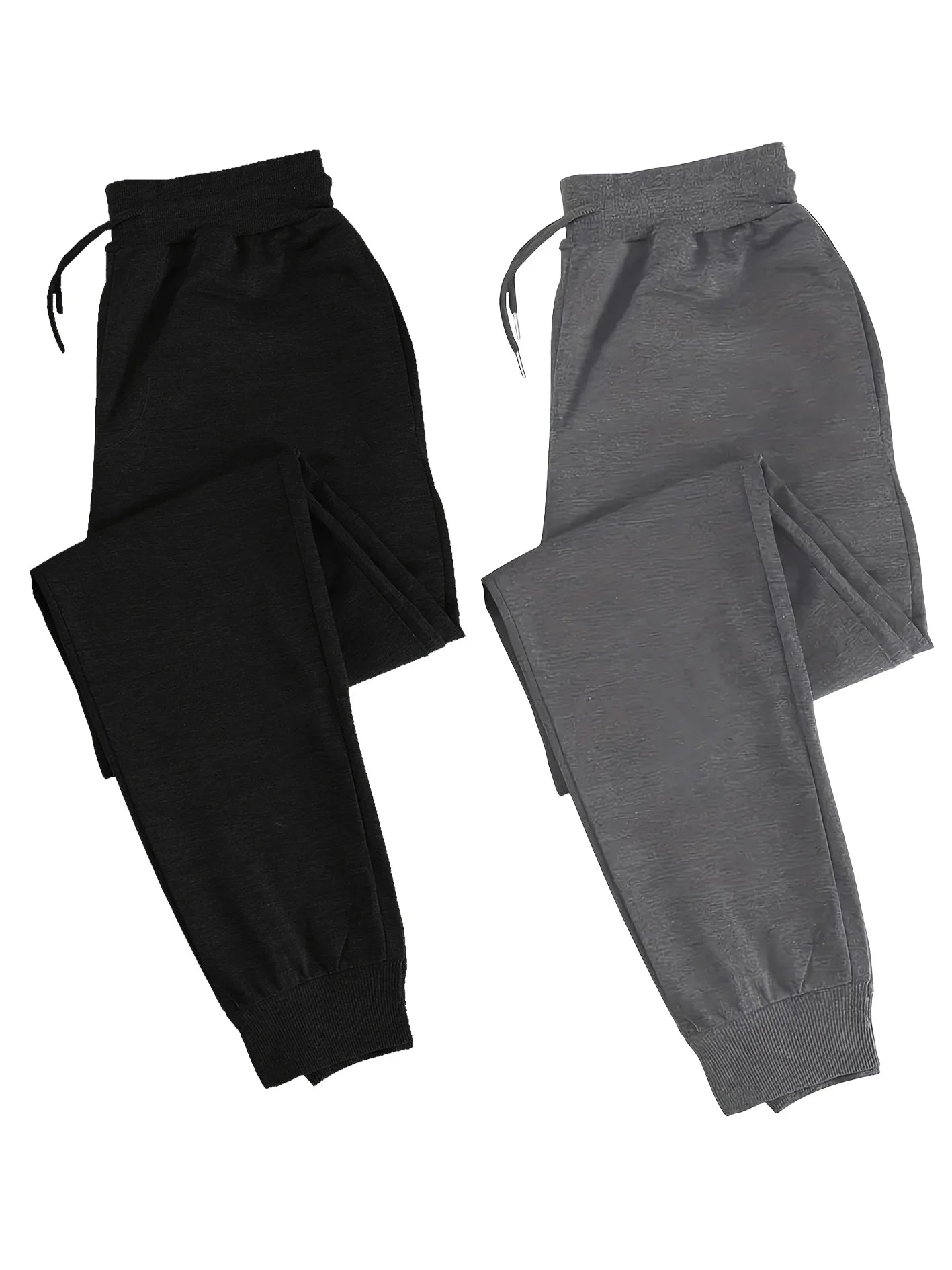 Men's two-piece casual sporty jogger pants, loose-fit sweatpants, wrinkle-resistant and shape-retaining, suitable for running,