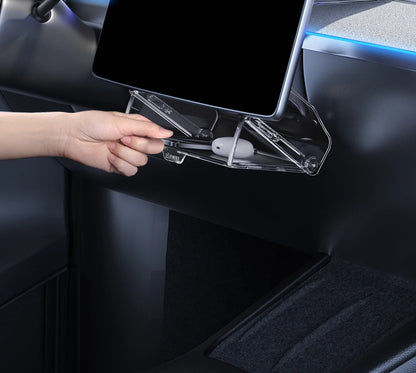 YZ For 2021-2026 Tesla Highland Model 3/Y/YL Juniper Tray Magnetic Under Screen Hidden Storage Box Magnetic Hidden Screen Box