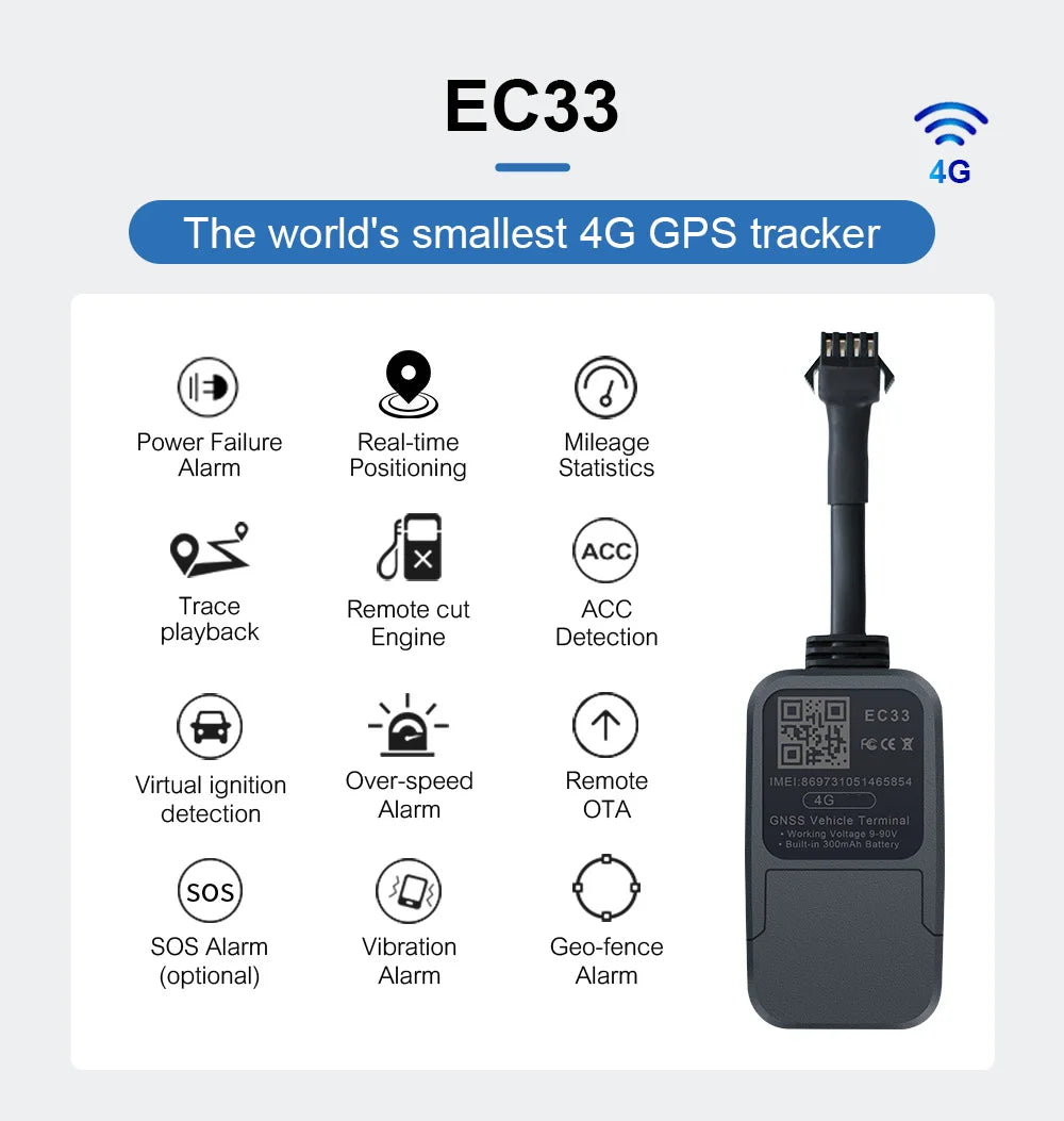 EC33 PURA 4G GPS tracker 3pcs TrackerKing GPS Rastreador 300mah battery With Acc Alarm GPS GSM SMS Locato