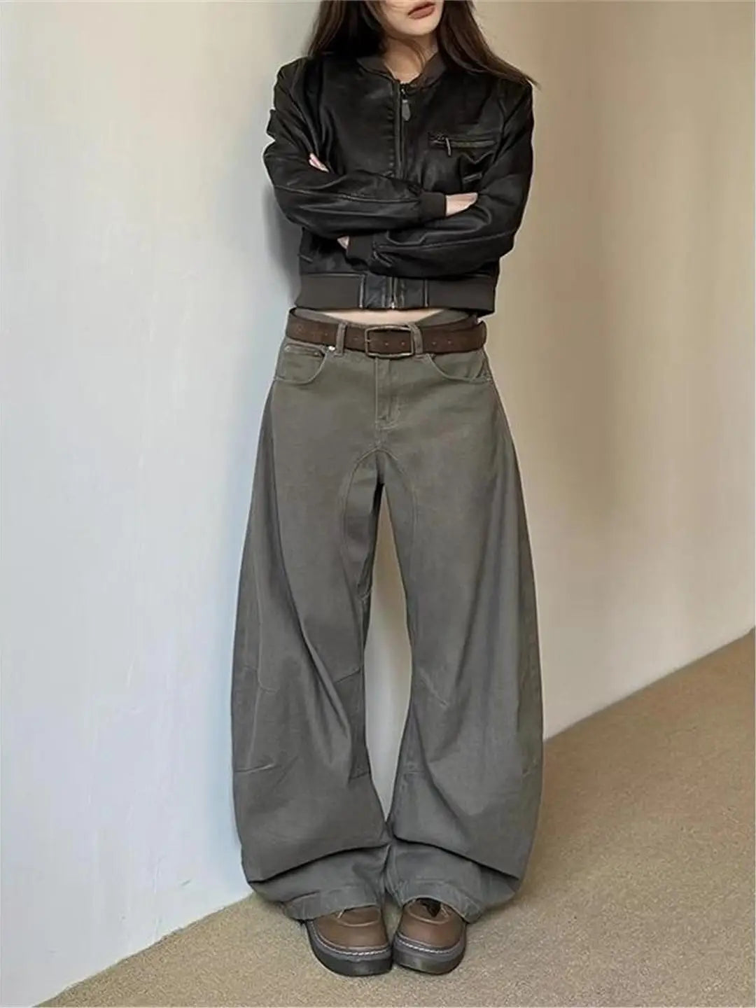 Retro American Knife Design Wide Leg Jeans Loose Fit Slimming High Street Style for Men And Women Autumn New Arrival