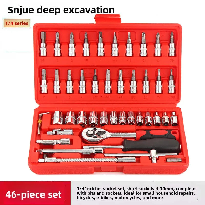 SNJUE Car Repair Tool Set Socket Box Toolbox Kit Emergency Vehicle Tools for Onboard Car Maintenance High Quality Durable Tools