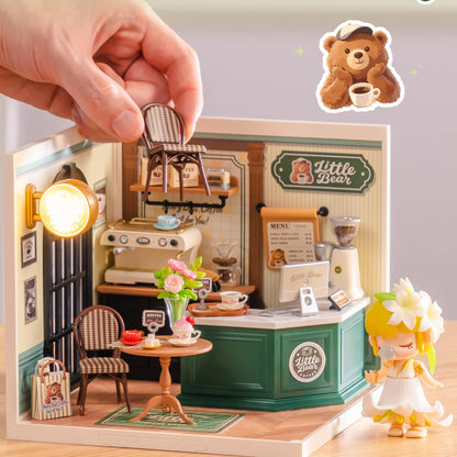 Rolife DIY Miniature House Kit Super Creator Serious Perfect Romance Café Dollhouse 3D Puzzle Model Building Kit Home Desk Decor