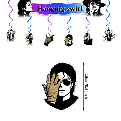 Michael Jackson Theme Birthday Party DIY Decoration MJ Balloon Backdrop Banner Birthday Halloween Party Decor Supplies