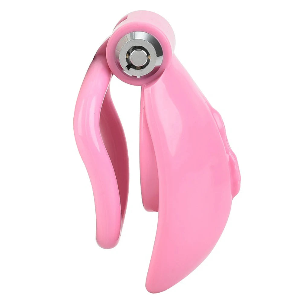 Pink Male Penis Chastity Cage Set Small Chastity Cage With 5 Cock Rings Penis Bondage Slave Man Sex Toy
