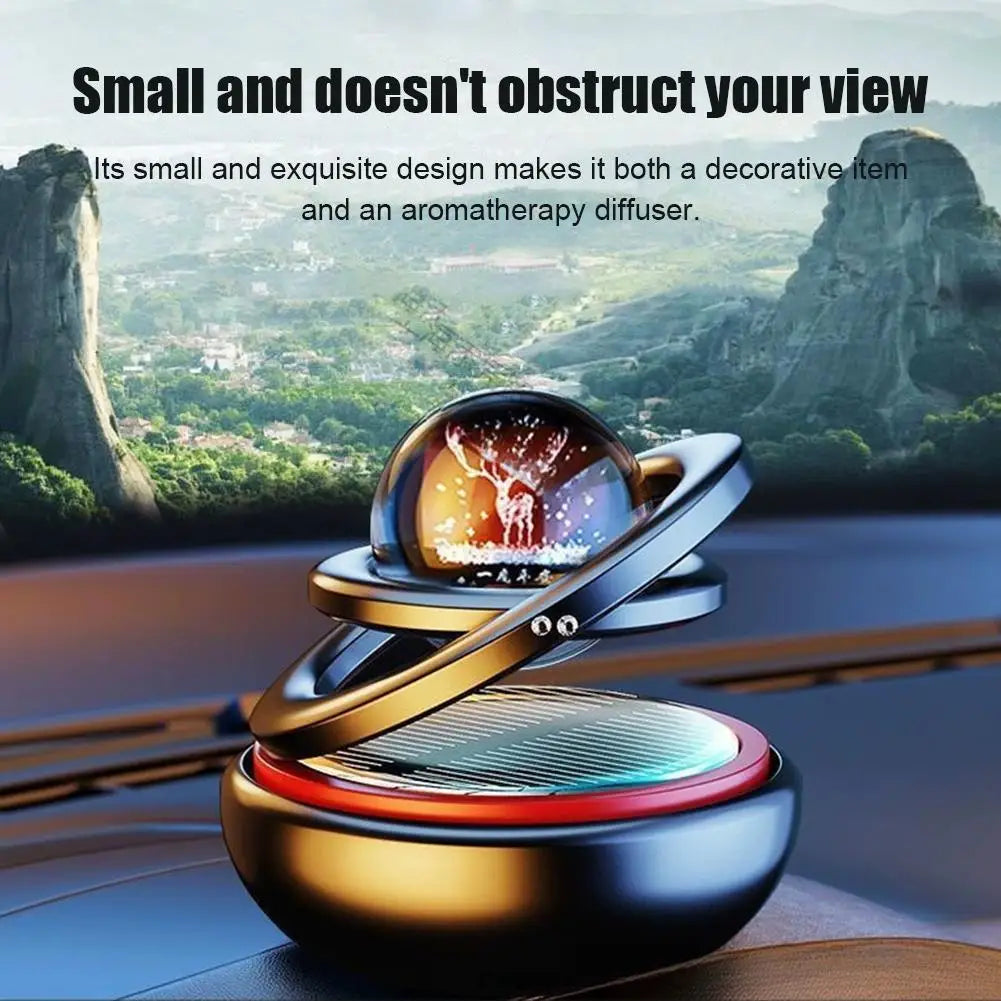Car Solar Aromatherapy Ornaments Car Double Suspended Crystal Ball Rotating Aromatherapy Perfume Ornaments Creative Ornaments