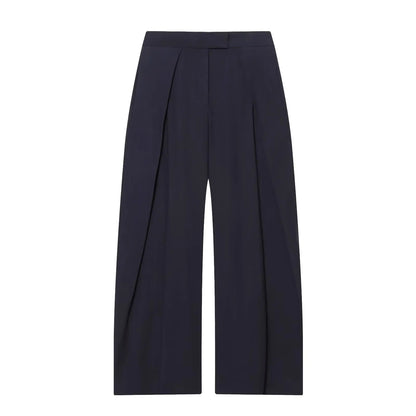 Women's Long Pants 2025 Autumn New Arrivals Military Green Pleated Loose Wide-Leg Pants Casual Fashion Stylish and Versatile