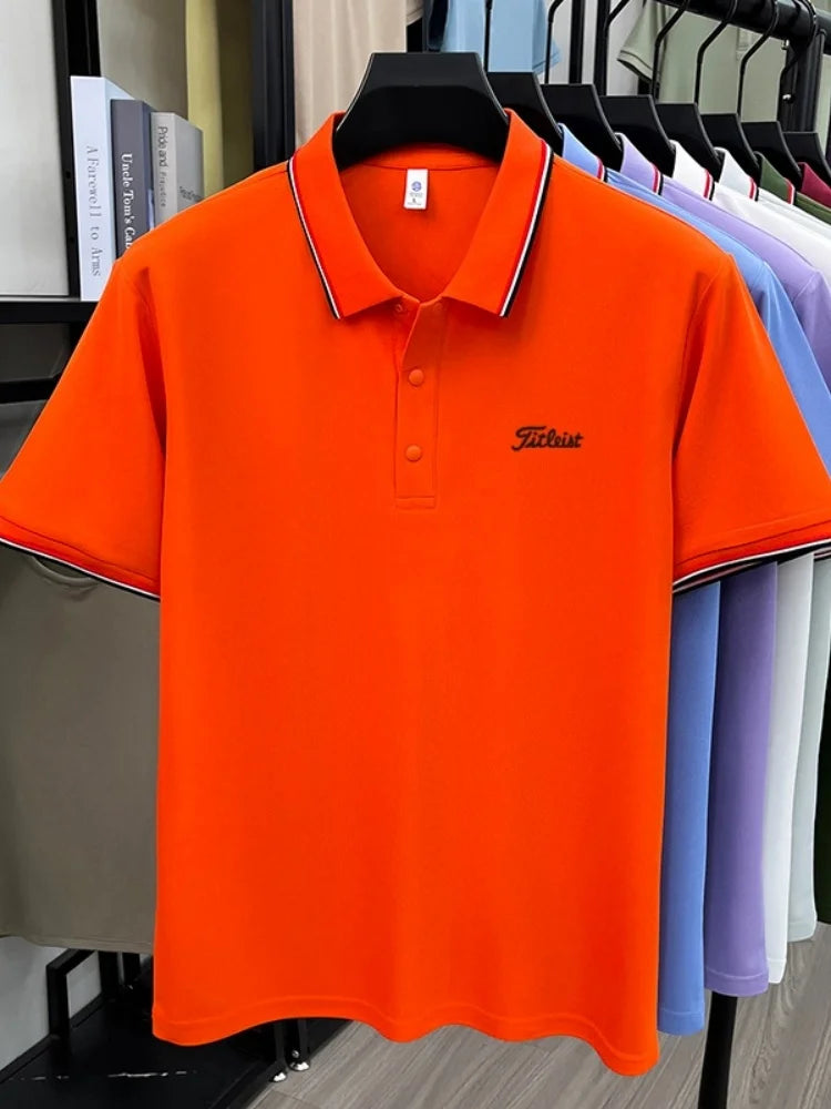 Luxury Men's Polo Shirt Summer Quick-dry Cooling Breathable Short Sleeve Versatile Business Golf Fashion Premium Embroider Tee