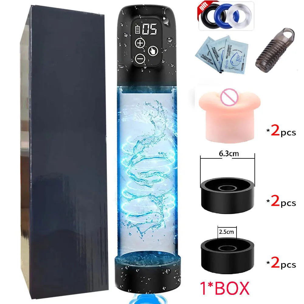 Automatic Electric Penis Pump Male Enlargement Erection Trainer Rechargeable Smart LCD Display IPX7 Waterproof Vacuum Device