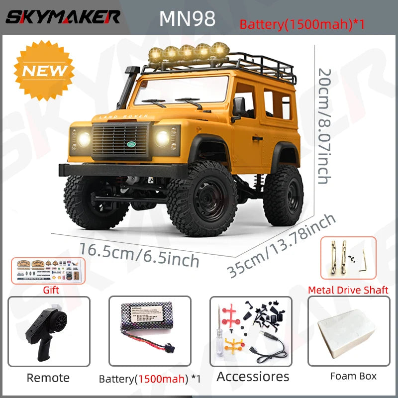 New MN99S V2 1:12 Scale MN Model RTR RC Car 2.4G 4WD RC Rock Crawler MN98 MN99 Defender Pickup Remote Control Truck Toys