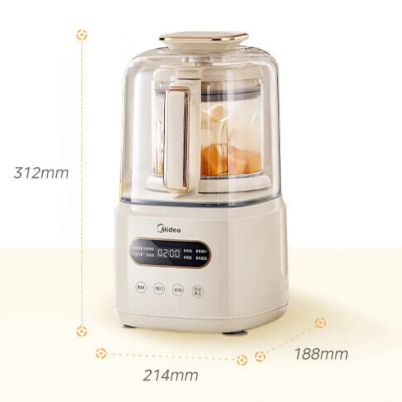 Midea PB60P2-028 Quiet Blender 1.2L, Soundproof Cover, 1000W Heating, Self-Cleaning, Soy Milk Maker