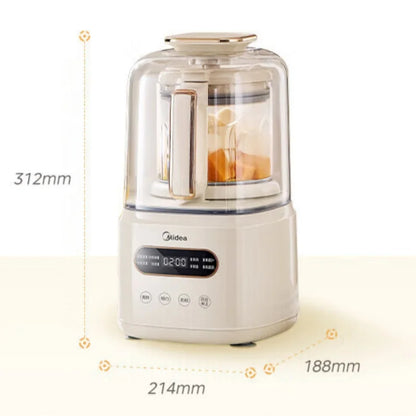 Midea PB60P2-028 Quiet Blender 1.2L, Soundproof Cover, 1000W Heating, Self-Cleaning, Soy Milk Maker