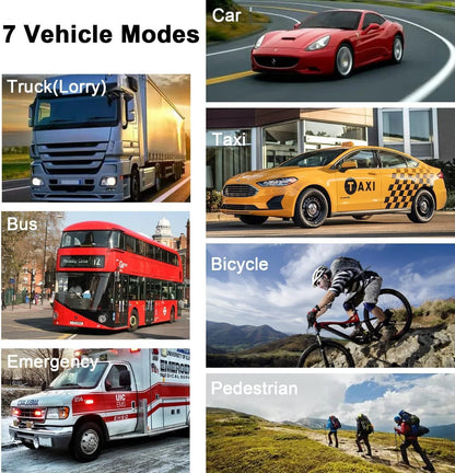 GPS Navigator for Car, Latest 2025 Map, Truck GPS 9 inch Touch Screen, Real Voice Spoken Turn-by-Turn Direction Reminding, Speed and Red Light Warning