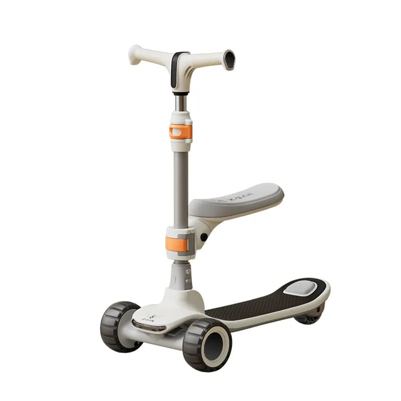 Foldable children's scooter for ages 2–8: LED-lit scooter ride-on scooter toy car for older children