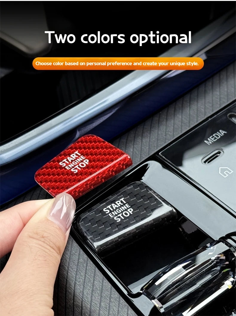 For BMW 5 7 X3 series i5i7 G45 G60 G70 2023-2026 Real carbon fiber one-key start button decorative stickers interior accessories
