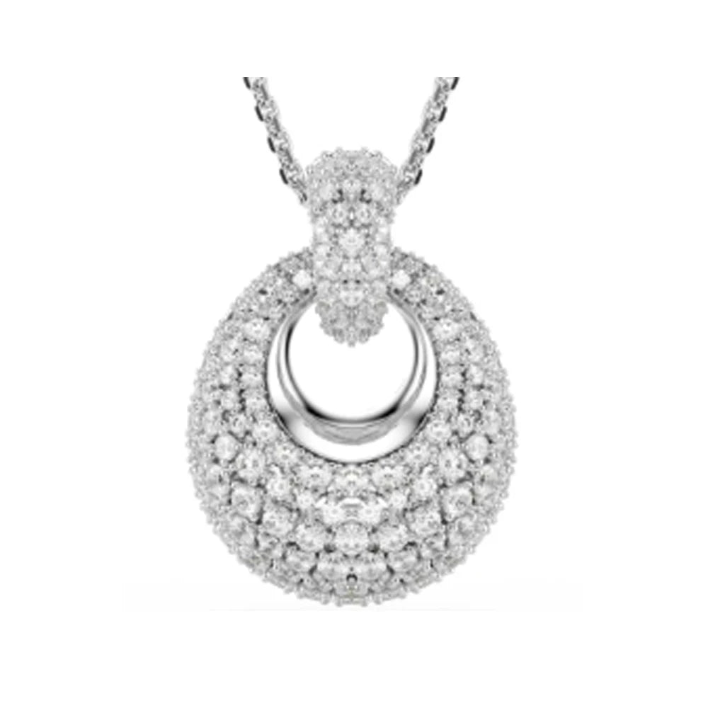 New shoe style inlaid mixed crystal interlocking rose gold pearl romantic heart-shaped necklace