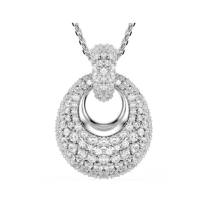 New shoe style inlaid mixed crystal interlocking rose gold pearl romantic heart-shaped necklace