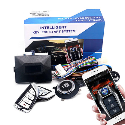 Universal Car Alarm Keyless Entry System Smart APP Start Stop System for Cars Auto Ignition Button with Remote Starter Start Kit