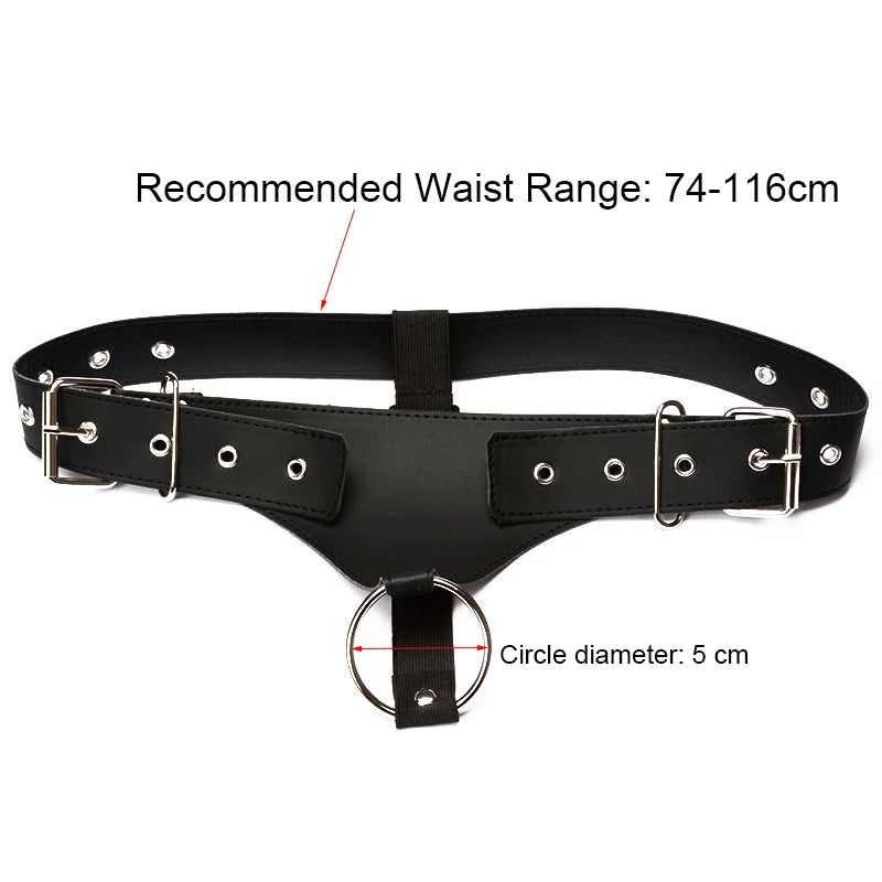 Leather Butt Plug Harness with Cock  Male Chastity Belt Device for Anal Plug Adult Sex Toys Open Crotch Panties Lingerie