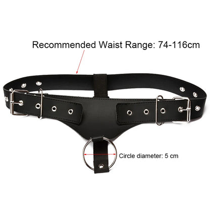 Leather Butt Plug Harness with Cock  Male Chastity Belt Device for Anal Plug Adult Sex Toys Open Crotch Panties Lingerie