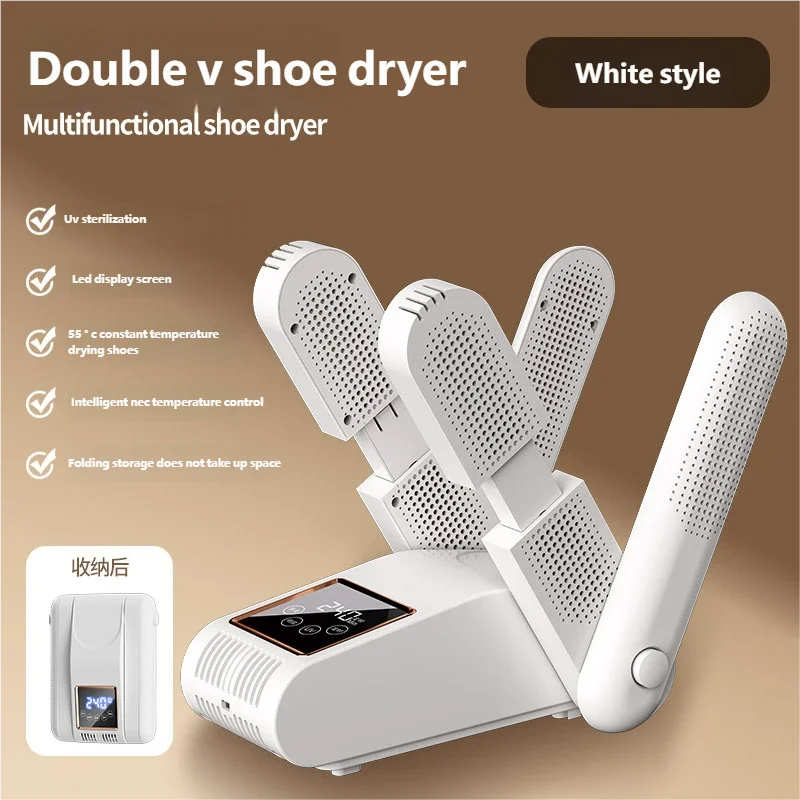 Shoe Dryer Portable Electric Shoe and Boot Dryer 180° Folding Design Smart Display for Shoes Gloves Hats Socks Ski Boots