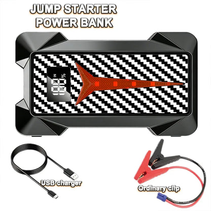 Portable 12V Car Jump Starter, Fast Charging Power Bank with Emergency Light, Battery Booster for Petrol Diesel SUV Truck