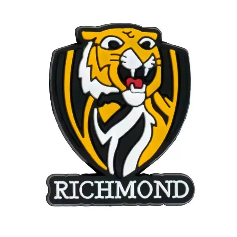 19-100pcs AFL Teams Australia Shoe Buckle Sandals DIY Accessories PVC Shoes Charms Clogs Pins Decor Kids Man Party Gift