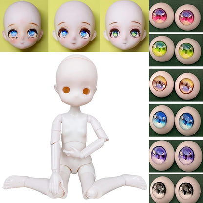 Anime Face Doll Head DIY 30cm Doll Makeup Doll Head or Whole Doll Makeup 1/6 Bjd Doll Girl Doll Toy Gift